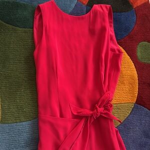 Jones New York Elegant Fuchsia Sleeveless Vintage Wrap Dress